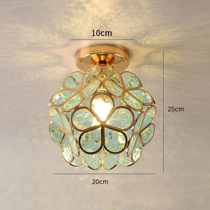 Plafonnier en verre au design style fleurs