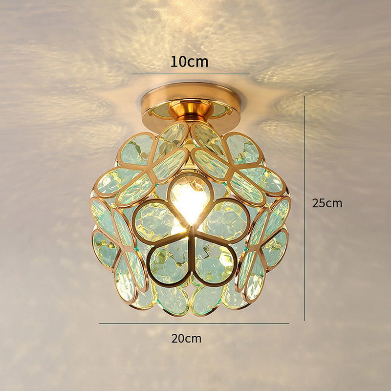 Plafonnier en verre au design style fleurs