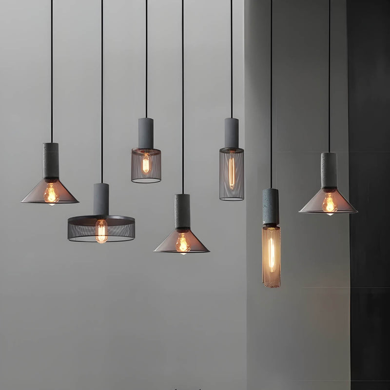 Suspension Luminaire Style Béton Moderne