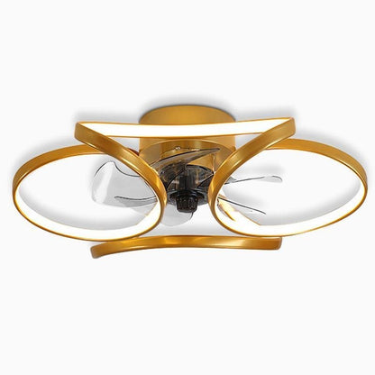 Plafonnier Ventilateur encastré moderne à LED en forme de fleur avec télécommande