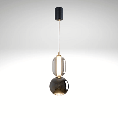 Suspension Luminaire Nordique En Verre et Fer