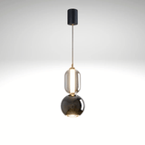 Suspension Luminaire Nordique En Verre et Fer