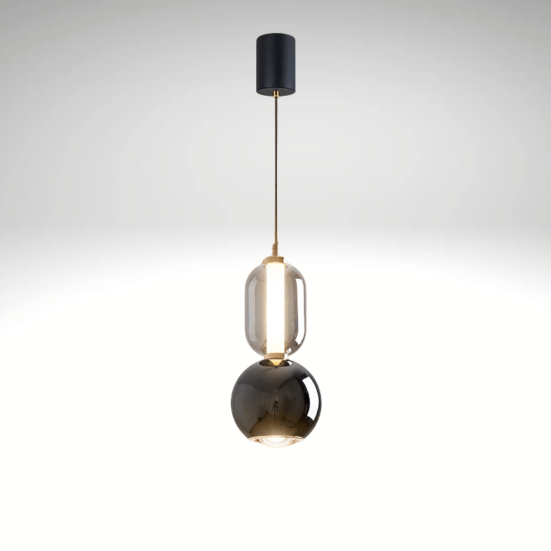 Suspension Luminaire Nordique En Verre et Fer