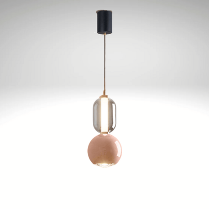 Suspension Luminaire Nordique En Verre et Fer