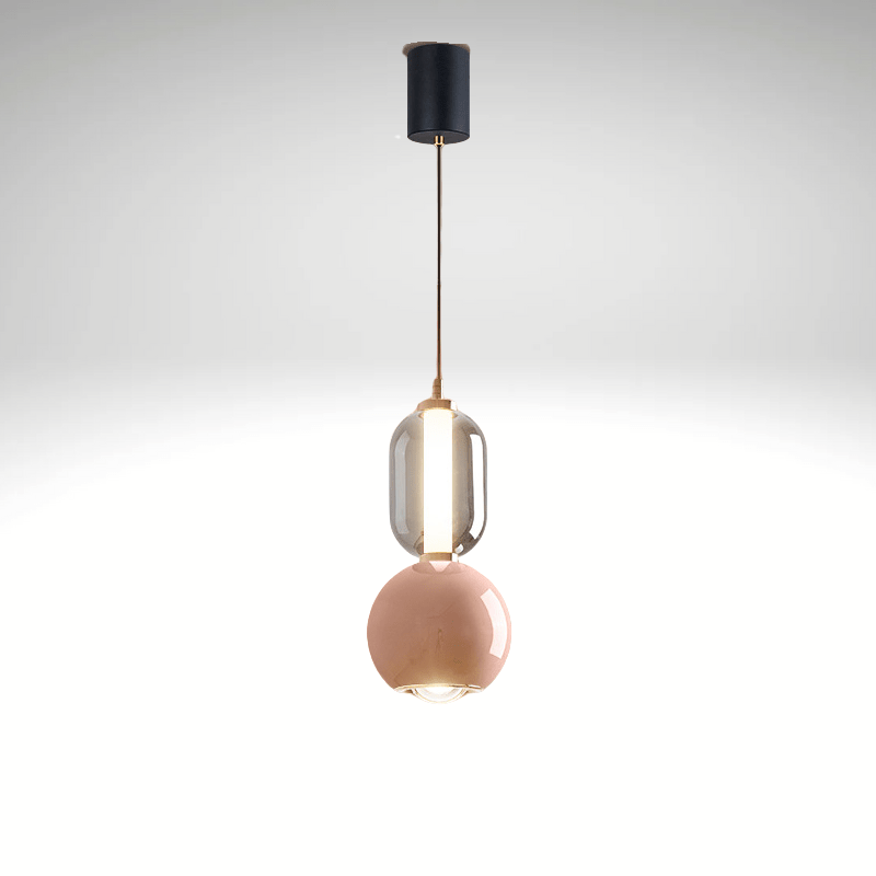 Suspension Luminaire Nordique En Verre et Fer