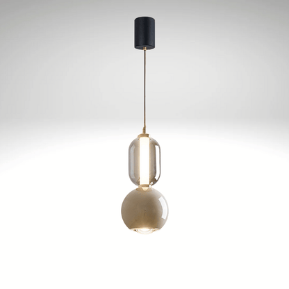 Suspension Luminaire Nordique En Verre et Fer