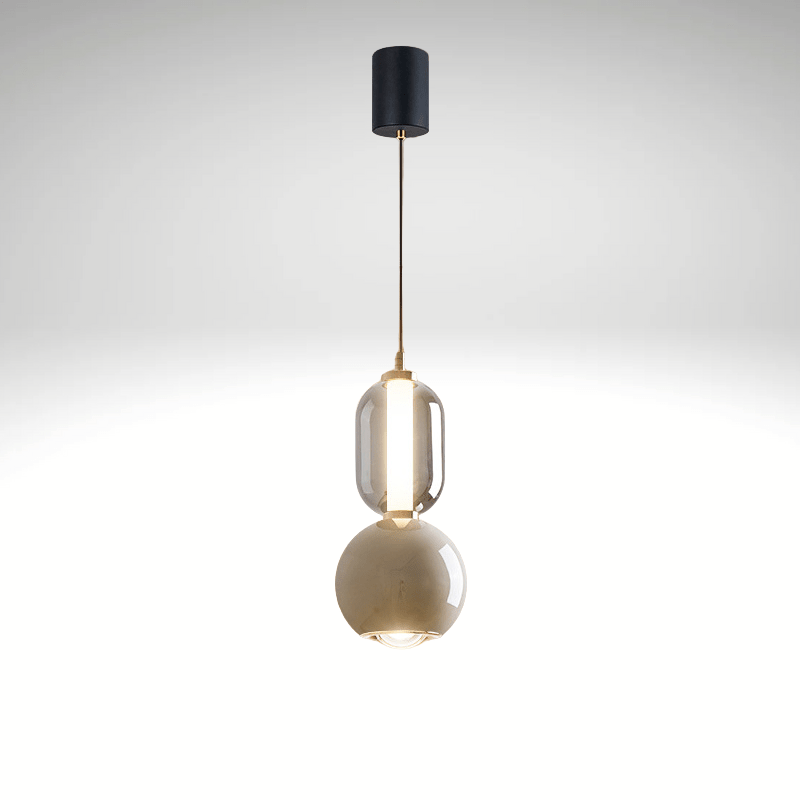 Suspension Luminaire Nordique En Verre et Fer