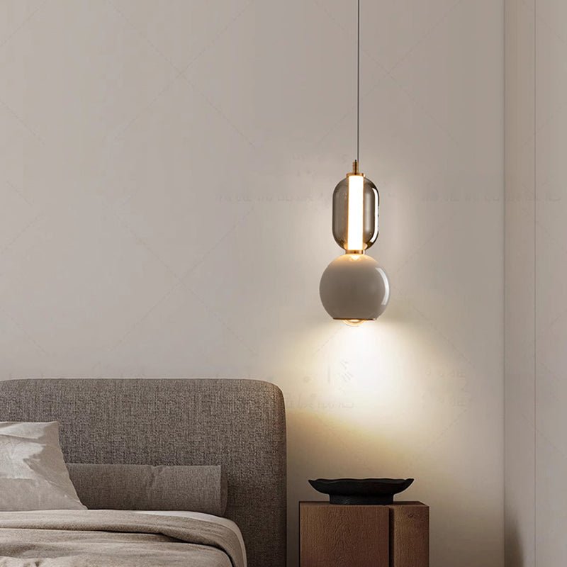 Suspension Luminaire Nordique En Verre et Fer