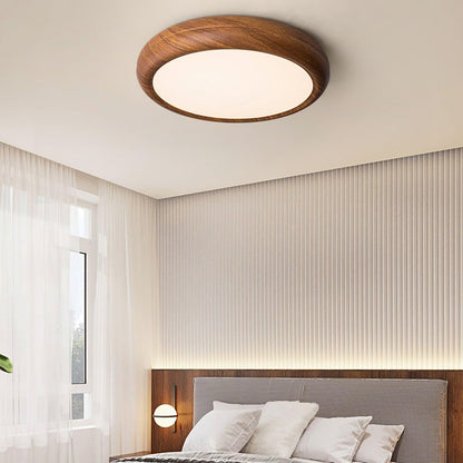 Plafonnier Rond en Bois