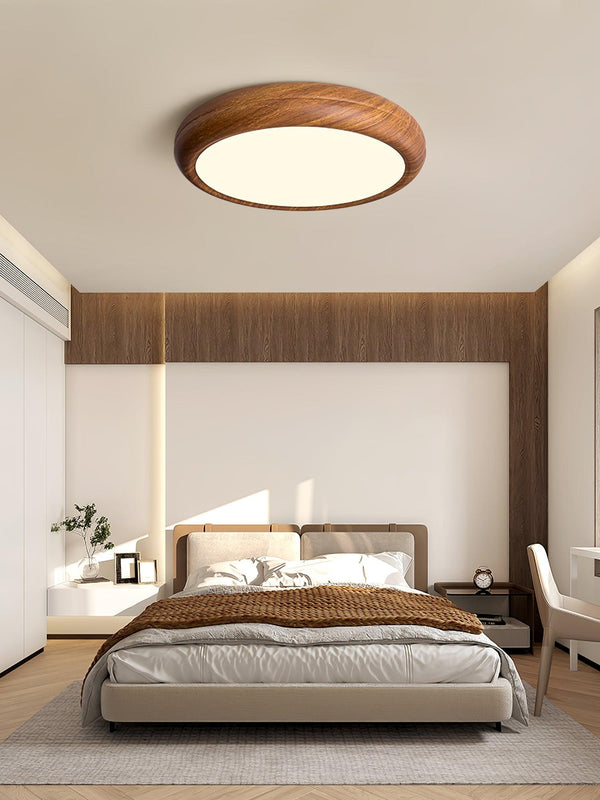 Plafonnier Rond en Bois
