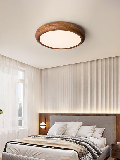 Plafonnier Rond en Bois