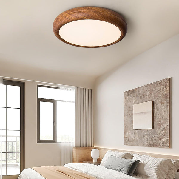 Plafonnier Rond en Bois