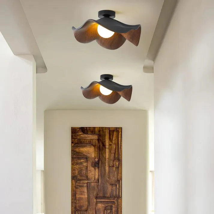 Plafonnier Fleure de Lotus en Bois