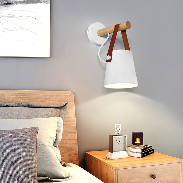 Applique Murale Conique en Bois Naturel