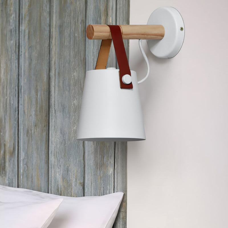 Applique Murale Conique en Bois Naturel