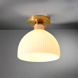Plafonnier semi encastré blanc lait