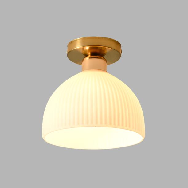 Plafonnier semi encastré blanc lait