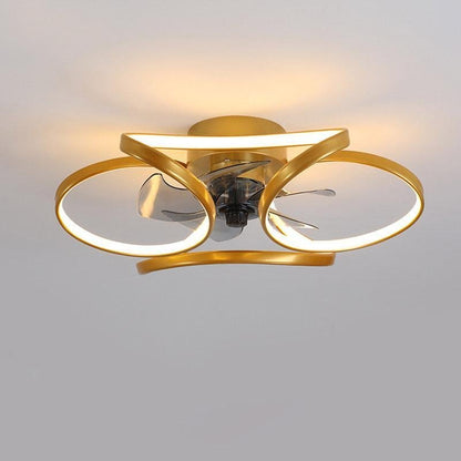 Plafonnier Ventilateur encastré moderne à LED en forme de fleur avec télécommande
