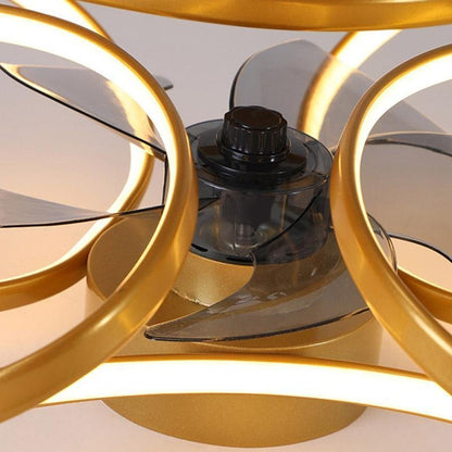 Plafonnier Ventilateur encastré moderne à LED en forme de fleur avec télécommande