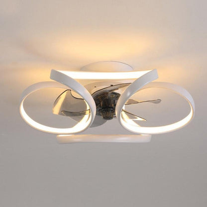 Plafonnier Ventilateur encastré moderne à LED en forme de fleur avec télécommande