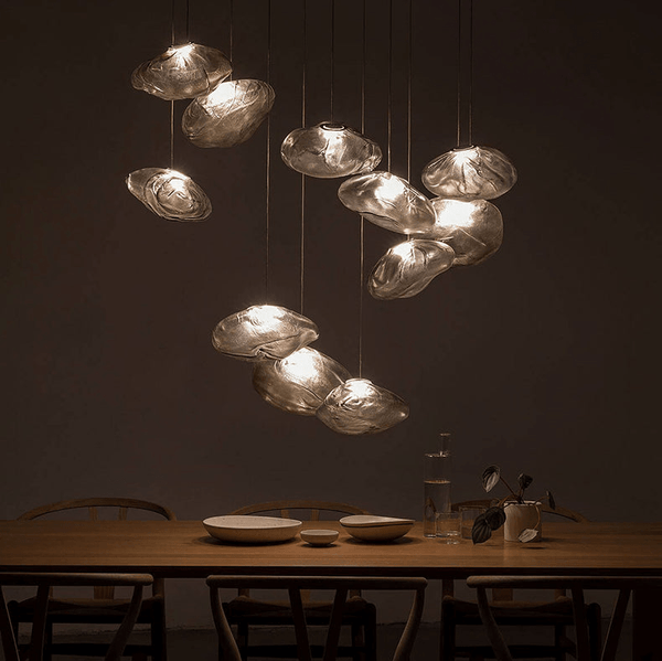 Suspension Luminaire Verre Nuage Soufflé