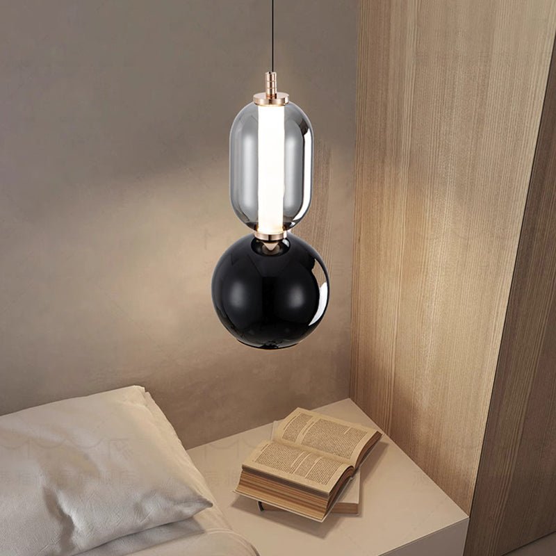 Suspension Luminaire Nordique En Verre et Fer
