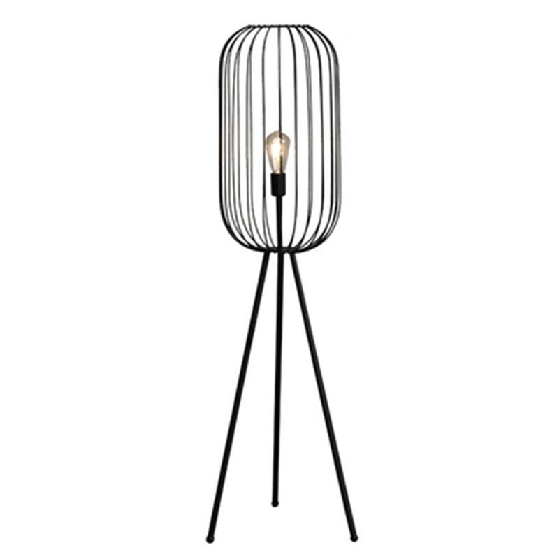 Lampadaire Cage Grillage Rayé Minimaliste