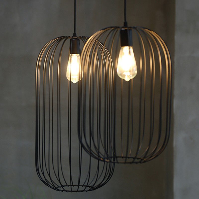 Lampadaire Cage Grillage Rayé Minimaliste