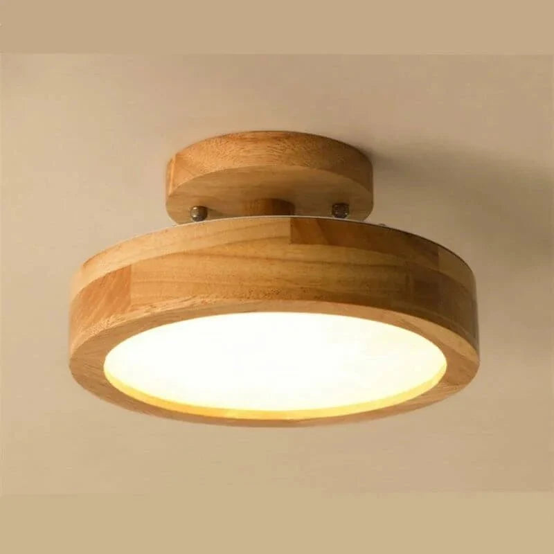 Plafonnier Rond en bois
