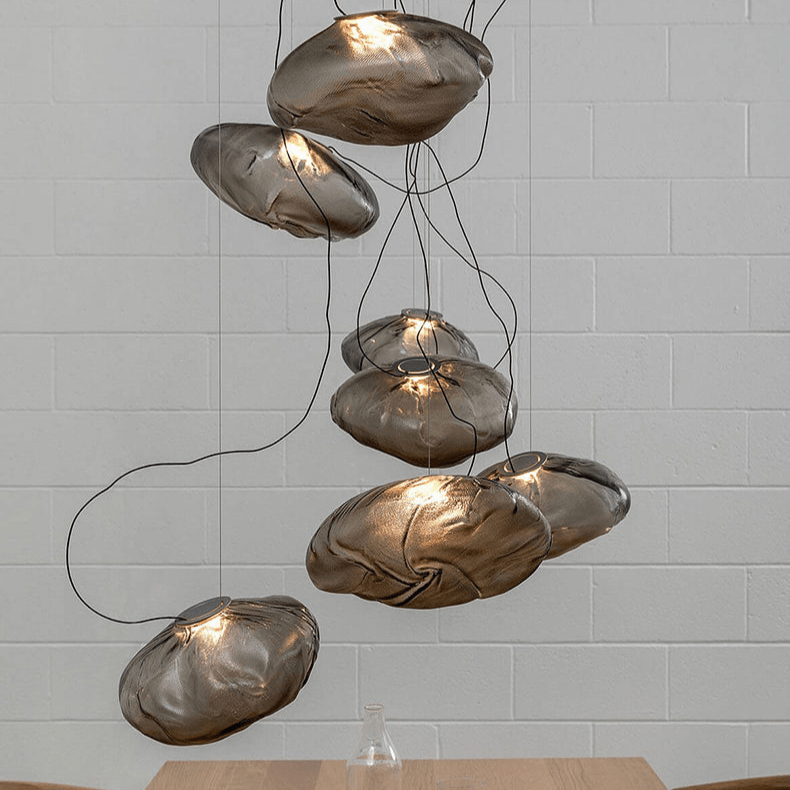Suspension Luminaire Verre Nuage Soufflé