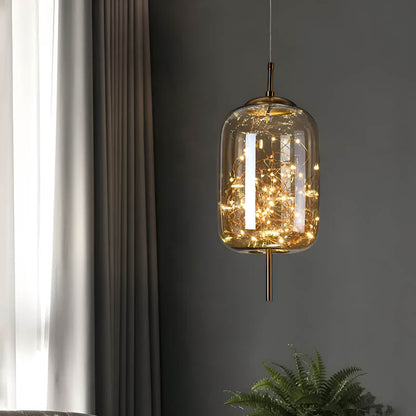 Suspension Luminaire Verre Fumé étoilée
