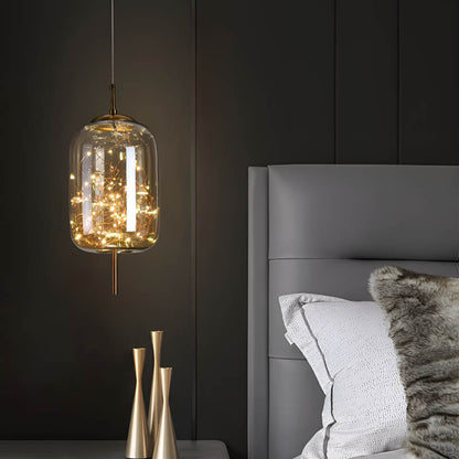 Suspension Luminaire Verre Fumé étoilée