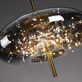 Suspension Luminaire Verre Fumé étoilée