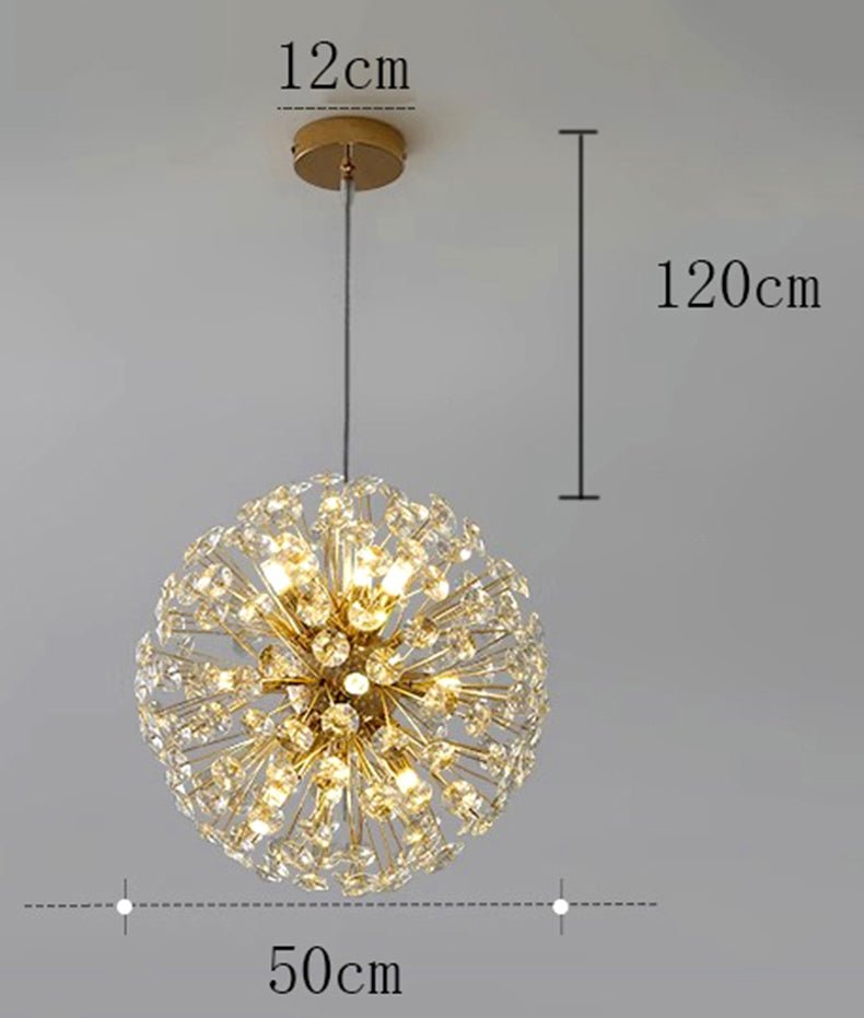 Lustre - Suspension Rond en Cristal Moderne
