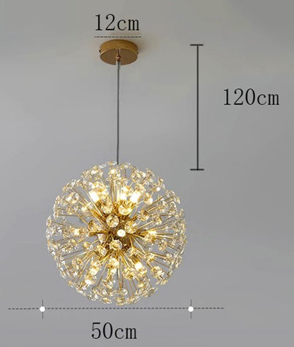 Lustre - Suspension Rond en Cristal Moderne