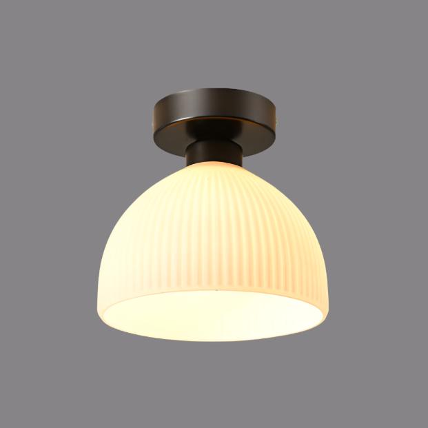 Plafonnier semi encastré blanc lait