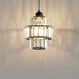 Luminaire Suspension ronde à couches en cristal