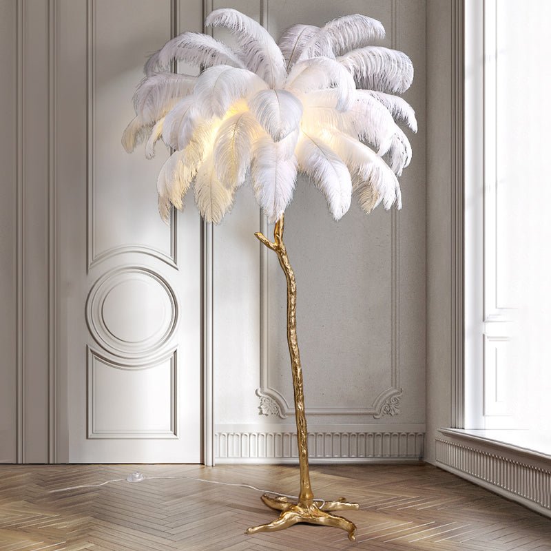 Lampadaire Plumes d’Autruche Scandinave