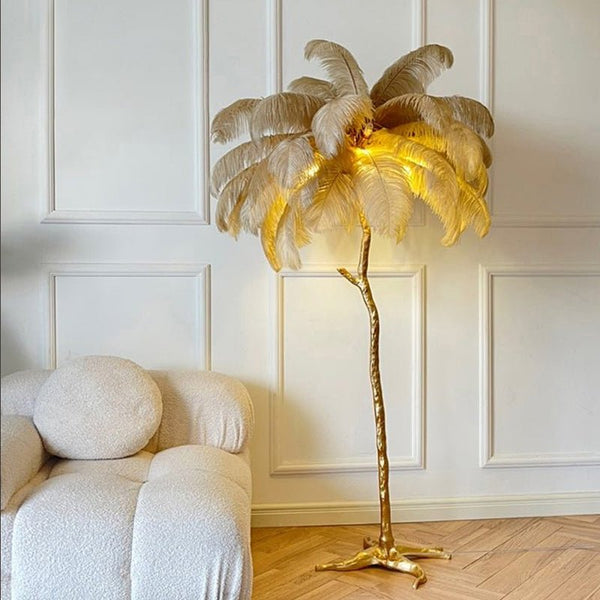 Lampadaire Plumes d’Autruche Scandinave