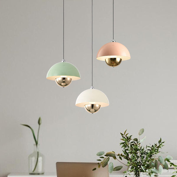 Suspension Luminaire Macaron en Forme de Bouton de Fleur